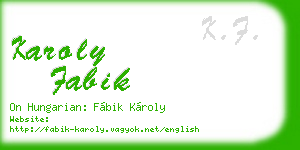 karoly fabik business card